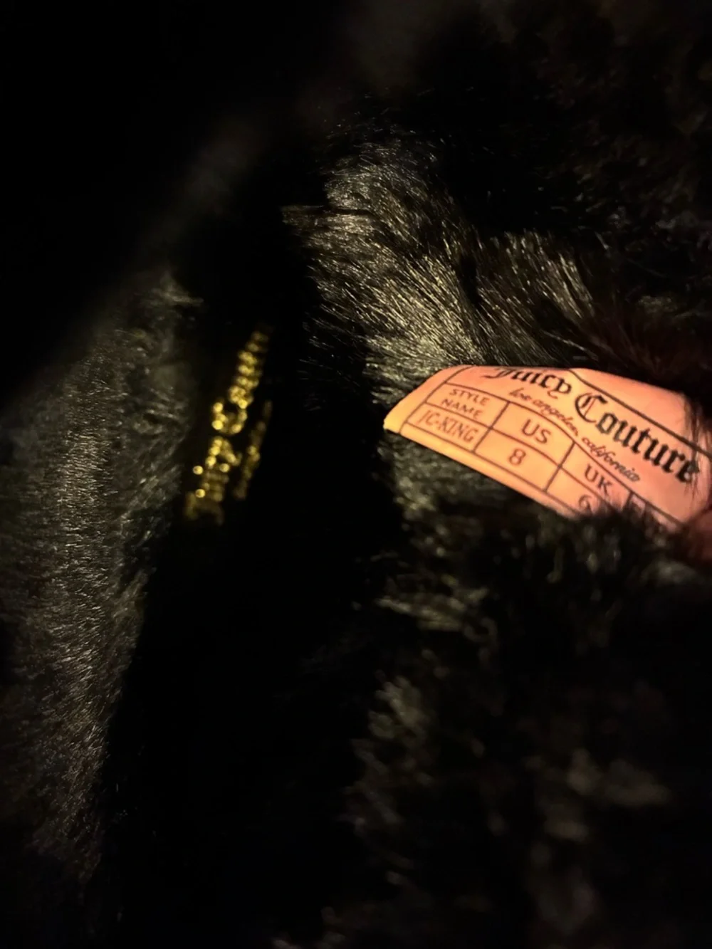 Juicy Couture KING Black Faux Fur Trim Ribbon Pull On Faux Suede Ankle Bootie 8 - Picture 5 of 6